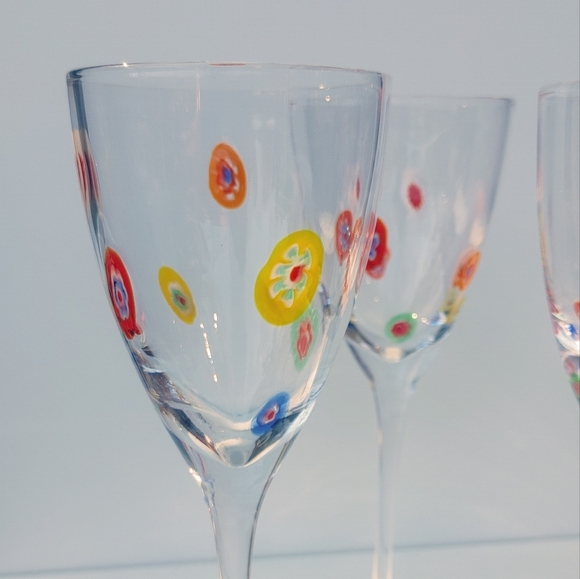 Millefiori wine glasses - Set of 2 - Picture 2 of 3